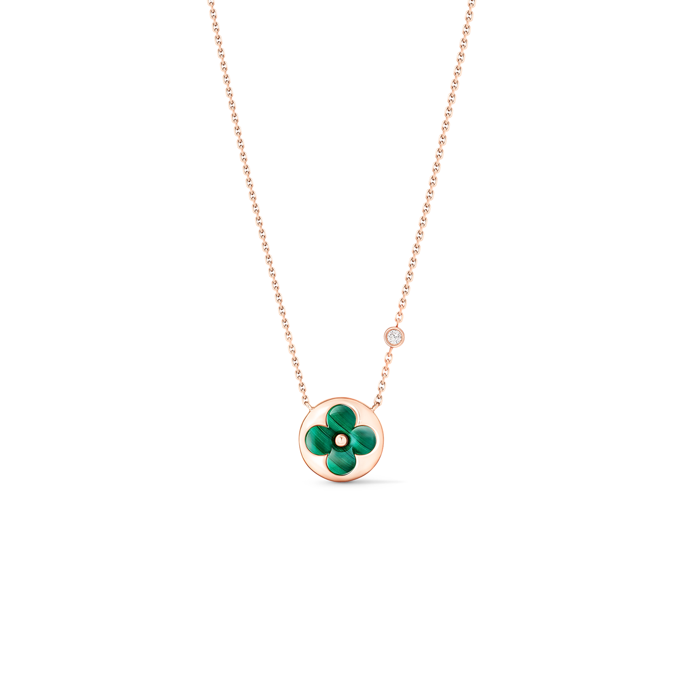 l**is v*t*n colour blossom bb sun pendant, pink gold, malachite and Di*m*nd q93619